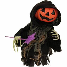 1.1-ft. Musical Walking Pumpkin Reaper, Indoor/Outdoor Halloween Decoration, Battery-Operated, Ruckus - Haunted Hill Farm HHMNPUMP-2FSA