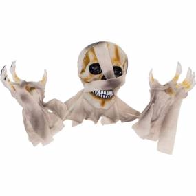 10-In. Duane the Dead, Talking Mummy Groundbreaker w/ Flashing Eyes and Hands, Outdoor Halloween Decoration, Battery Operated - Almo HHMUM-2FLS