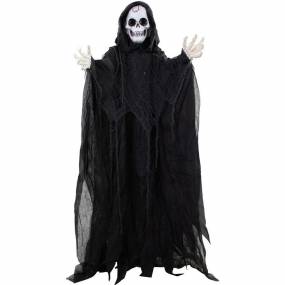 6-Ft. Gore Gore the Tattered Reaper w/ Animated Eyes, Indoor / Covered Outdoor Halloween Decoration, Battery Operated - Almo HHRPR-16FLSA