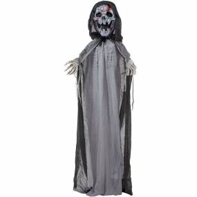 6-Ft. Crab the Animated Skeleton Reaper w/ Moving Rib Cage, Indoor / Covered Outdoor Halloween Decoration, Battery Operated - Almo HHRPR-18FLSA