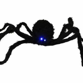 5.25-ft. Walking Spider, Indoor/Covered Outdoor Halloween Decoration, LED Red Eyes, Poseable, Battery-Operated, Malachi - Haunted Hill Farm HHSPD-5FLSA