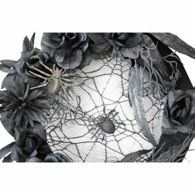 1.42-ft. Halloween Wreath with Spiders, Indoor/Covered Outdoor Halloween Decoration - Haunted Hill Farm HHWTHSPD-1