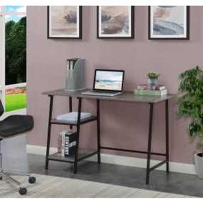 Designs2Go Trestle Wood Metal Desk with Removable Shelf - Convenience Concepts 303107WGYBL