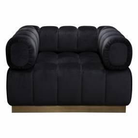 Image Low Profile Chair in Black Velvet with Brushed Gold Base - Diamond Sofa IMAGECHBL