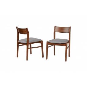 Walnut Lavina Dining Chair In Fabric Seat And Poplar Veneer With Solid Wood Legs - Unique Furniture 41103010