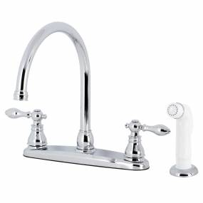 Kingston Brass KB721ACL American Classic Centerset Kitchen Faucet with Side Sprayer, Polished Chrome - Kingston Brass KB721ACL