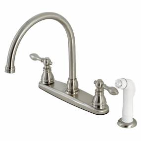 Kingston Brass KB728ACL American Classic Centerset Kitchen Faucet with Side Sprayer, Brushed Nickel - Kingston Brass KB728ACL