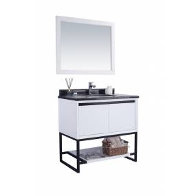 Alto 36 - White Cabinet With Black Wood Marble Countertop - Laviva 313SMR-36W-BW