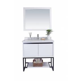 Alto 36 - White Cabinet With White Carrara Marble Countertop - Laviva 313SMR-36W-WC