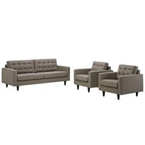 Empress Sofa and Armchairs Set of 3 - East End Imports EEI-1314-GRA