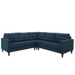 Empress 3 Piece Upholstered Fabric Sectional Sofa Set - East End Imports EEI-1417-AZU