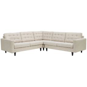 Empress 3 Piece Upholstered Fabric Sectional Sofa Set - East End Imports EEI-1417-BEI