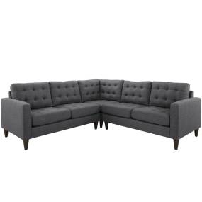 Empress 3 Piece Upholstered Fabric Sectional Sofa Set - East End Imports EEI-1417-DOR