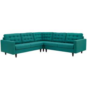 Empress 3 Piece Upholstered Fabric Sectional Sofa Set - East End Imports EEI-1417-TEA