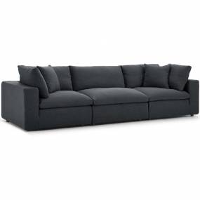 Commix Down Filled Overstuffed 3-Pc Sectional Sofa Set in Gray - East End Imports EEI-3355-GRY