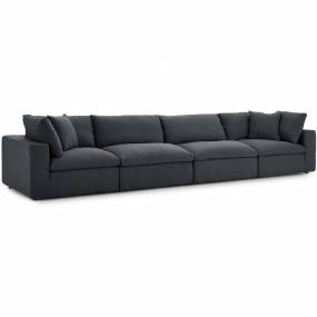 Commix Down Filled Overstuffed 4-Pc Sectional Sofa Set in Gray - East End Imports EEI-3357-GRY