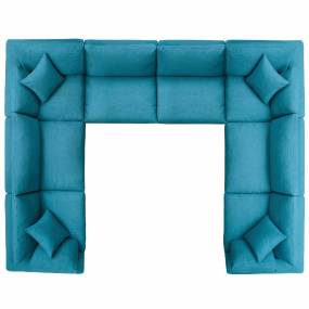 Commix Down Filled Overstuffed 8-Pc Sectional Sofa Set in Teal - East End Imports EEI-3363-TEA