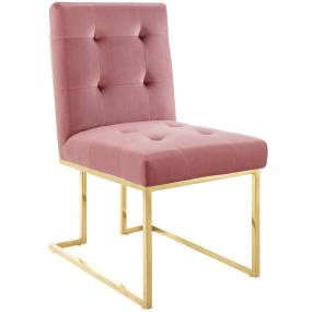 Privy Gold Stainless Steel Performance Velvet Dining Chair - East End Imports EEI-3744-GLD-DUS