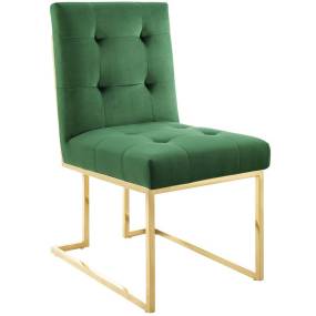 Privy Gold Stainless Steel Performance Velvet Dining Chair - East End Imports EEI-3744-GLD-EME