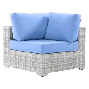 Convene Outdoor Patio Corner Chair - East End Imports EEI-4296-LGR-LBU