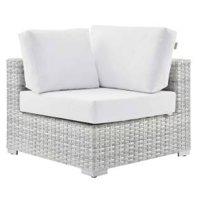 Convene Outdoor Patio Corner Chair - East End Imports EEI-4296-LGR-WHI