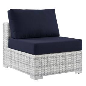 Convene Outdoor Patio Armless Chair - East End Imports EEI-4298-LGR-NAV