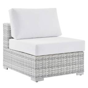 Convene Outdoor Patio Armless Chair - East End Imports EEI-4298-LGR-WHI
