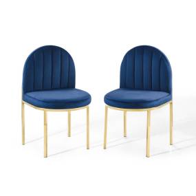 Isla Dining Side Chair Performance Velvet Set of 2 - East End Imports EEI-4503-GLD-NAV