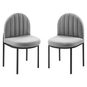 Isla Dining Side Chair Upholstered Fabric Set of 2 - East End Imports EEI-4504-BLK-LGR