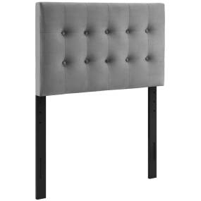 Emily Twin Biscuit Tufted Performance Velvet Headboard - East End Imports MOD-6114-GRY