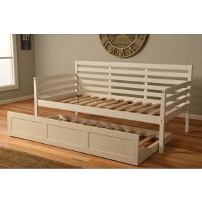 Boho Daybed - Trundle Bed - White Finish - Kodiak Furniture BOHODBTBWH2