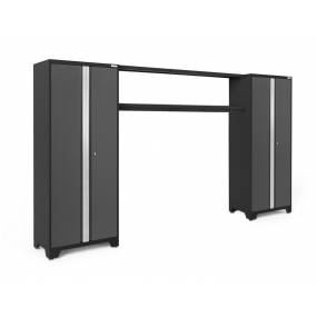 Bold Series Gray 3 Piece Set (2x30" Locker, 72" Integrated Display Shelf) - New Age Products 50671