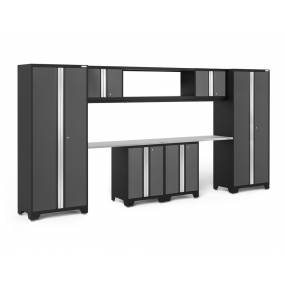 Bold Series Gray 9 Piece Set (2XLWB, 48" Integrated Display Shelf, 2X48" SS) - New Age Products 50683