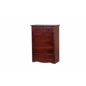 100% Solid Wood 6-Drawer Chest, Mahogany - Palace Imports 5362