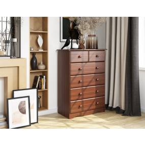 100% Solid Wood 6-Drawer Chest, Mocha - Palace Imports 5363