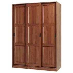 100% Solid Wood 3-Sliding Door Wardrobe, Java - Palace Imports 5673