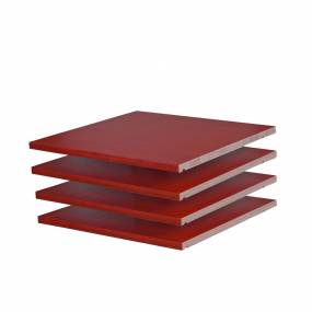 100% Solid Wood Set of 4 Shelves ONLY for Family Wardrobes, Mahogany - Palace Imports 5972