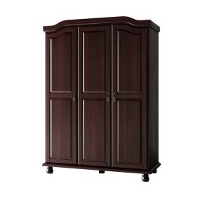 100% Solid Wood Kyle 3-Door Wardrobe, Java - Palace Imports 8106