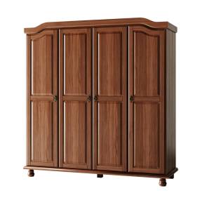 100% Solid Wood Kyle 4-Door Wardrobe, Mocha – Palace Imports 8203D