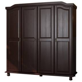 100% Solid Wood Kyle 4-Door Wardrobe, Java – Palace Imports 8206D
