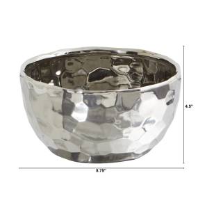 8.75in. Designer Silver Bowl - Nearly Natural 0764-S1