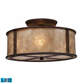 Barringer 13'' Wide 3-Light Semi Flush Mount - Aged Bronze - Elk Lighting 15031/3-LED