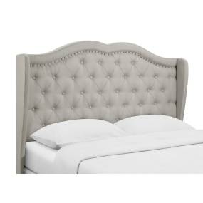 Elsie Full Upholstered Wingback Panel Bed in Beige - CasePiece USA  C80001-311