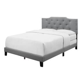 Ocean Upholstered Button Tufted Twin Bed in Light Grey - CasePiece USA  C80005-121