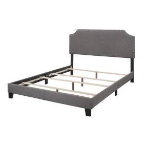Braylen Modern Chic Grey Linen Upholstered Twin  Panel Bed  - CasePiece USA  C80006-111
