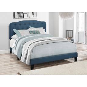 Bodhi Upholstered Button Tufted King Panel Bed in Blue - CasePiece USA  C80009-721