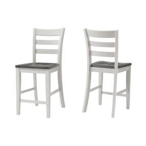 Monterey Solid Wood Counter Height Dining Chair (Set of 2), White Stain and Grey - Martin Svensson 5908963