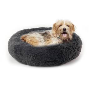 Precious Tails Super Lux Shaggy Fur Donut Bolster Pet Bed - Precious Tails 24EDTM-CHA