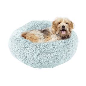 Precious Tails Super Lux Shaggy Fur Donut Bolster Pet Bed - Precious Tails 28EDTM-BLU