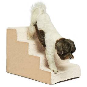 Precious Tails High Density Sherpa Foam 4 Steps Pet Dog Stairs - Precious Tails ED1621SS-CML